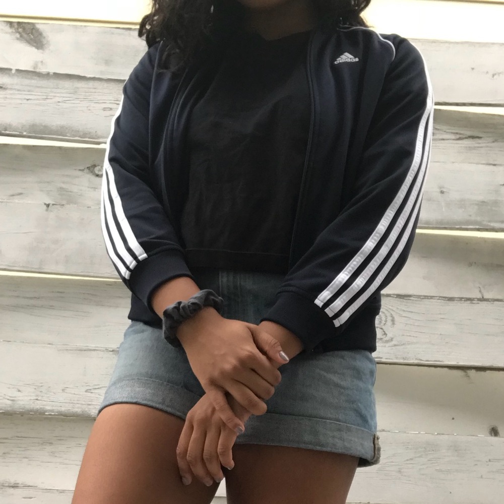 Dark Blue and Black Adidas Jacket